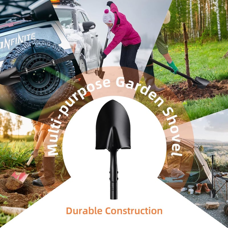 TwinkleTool Small Shovel for Digging with Metal Handle, 43.7 Inch Heavy Duty Garden Shovel, Trench Shovels Ideal for Digging Gardening Trenching Planting Camping Transferring Scooping, Black - Image 5